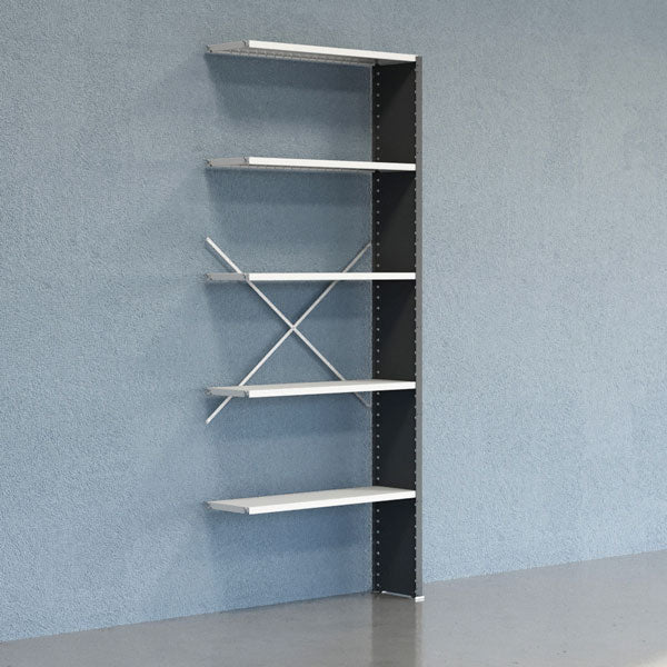 Lagerreol V06 Følgesektion 2500x300 mm Lukket / 7035 – image 2