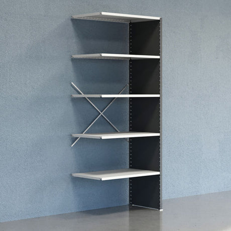 GBP Lagerreol V06 Følgesektion 2500x600 mm Lukket / 7035 – Lagerreoler