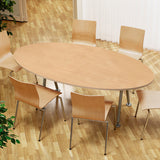 Konferencebord Consensus, Bøg 2000x1200 mm oval, Alugrå understel