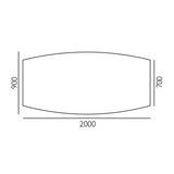 Ergoff Konferencebord Consensus, Birk 2000x900 mm bådformet, Alugrå understel – Konferenceborde (billede 2)