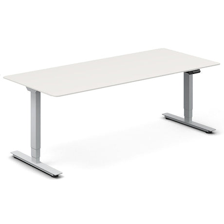 Hæve-sænkebord, Hvid 2000x800 mm 2-ben/Alugrå