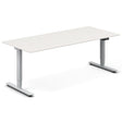 Hæve-sænkebord, Hvid 2000x800 mm 2-ben/Alugrå – image 1