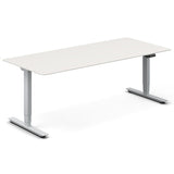 Hæve-sænkebord, Hvid 2000x800 mm 2-ben/Alugrå – image 1