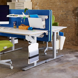 Hæve-sænkebord, Hvid 2000x800 mm 2-ben/Alugrå – image 5