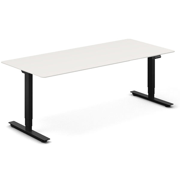 Hæve-sænkebord, Hvid 2000x800mm 2-ben/Sort