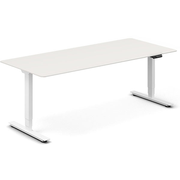 Hæve-sænkebord, Hvid 2000x800mm 2-ben/Hvid