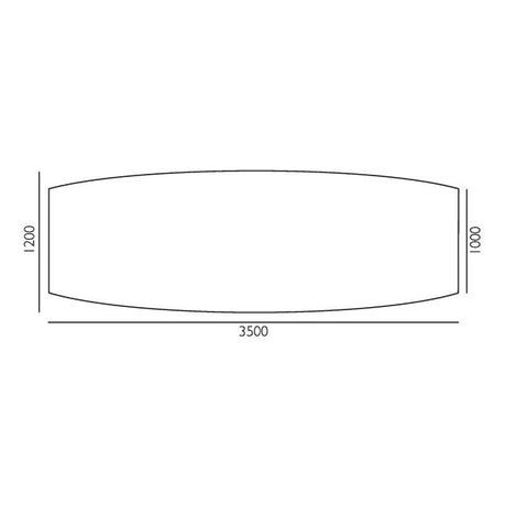 Konferencebord Consensus, Bøg 3500x1200 mm bådformet, Alugrå understel – image 2