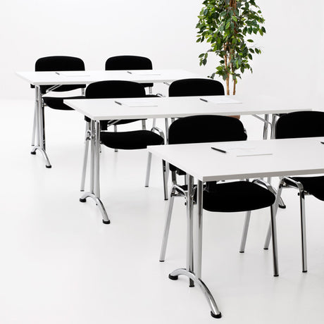 Ergoff Bord Joanna, Hvid 1600x800 mm, Krom understel – Klapborde (billede 1)