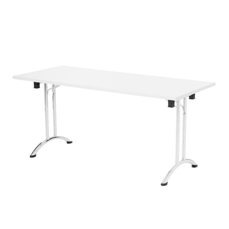 Ergoff Bord Joanna, Hvid 1600x800 mm, Krom understel – Klapborde (billede 2)