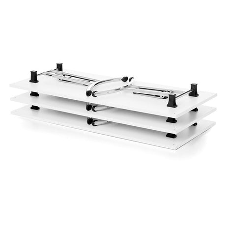 Ergoff Bord Joanna, Hvid 1600x800 mm, Krom understel – Klapborde (billede 3)