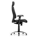 Kontorstol AS6000, Sort skind med armlæn, krom – image 7