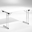 ELJ Konferencebord Kongress, Hvid 1200x500 mm, Krom understel – Klapborde