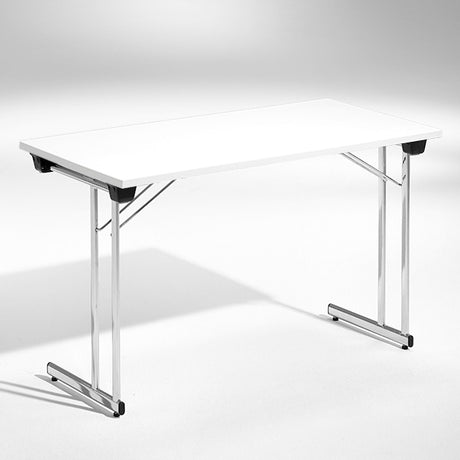 ELJ Konferencebord Kongress, Hvid 1200x500 mm, Krom understel – Klapborde