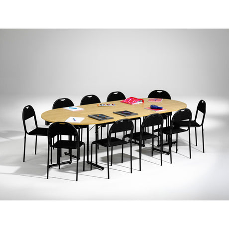 Konferencebord Kongress, Bøg 1200x500 mm, Sort understel