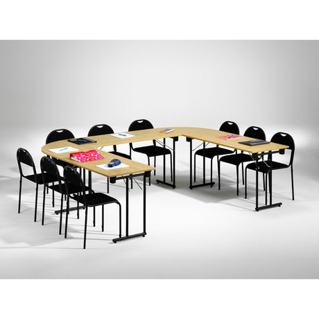 Konferencebord Kongress, Bøg 1200x500 mm, Sort understel