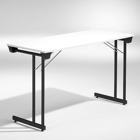 ELJ Konferencebord Kongress, Hvid 1200x500 mm, Sort understel – Klapborde