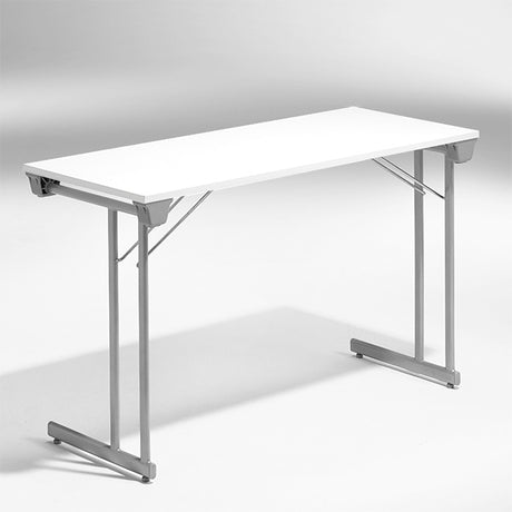 ELJ Konferencebord Kongress, Hvid 1200x500 mm, Alugråt understel – Klapborde