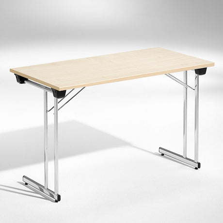 ELJ Konferencebord Kongress, Birk 1200x600 mm, Krom understel – Klapborde