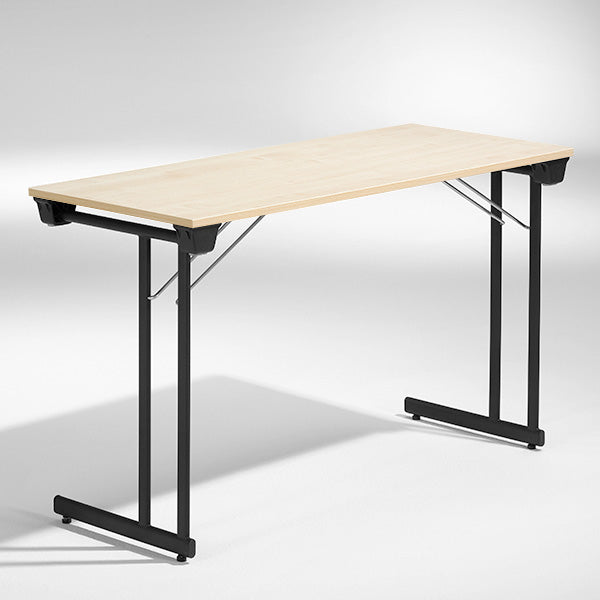 Konferencebord Kongress, Birk 1200x600 mm, Sort understel