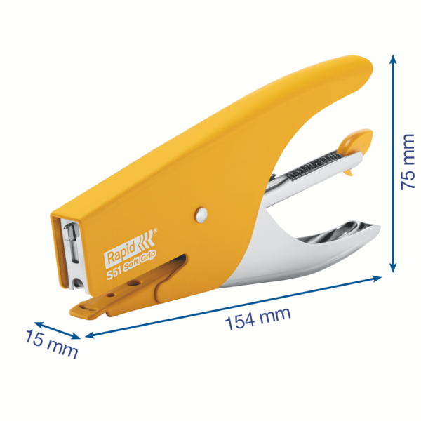 Hæftetang S51 t/15ark SoftGrip gul