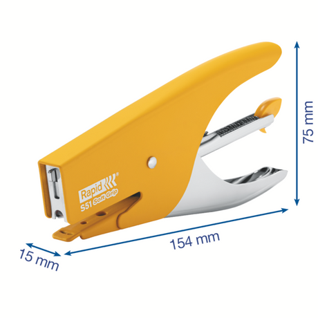 Hæftetang S51 t/15ark SoftGrip gul