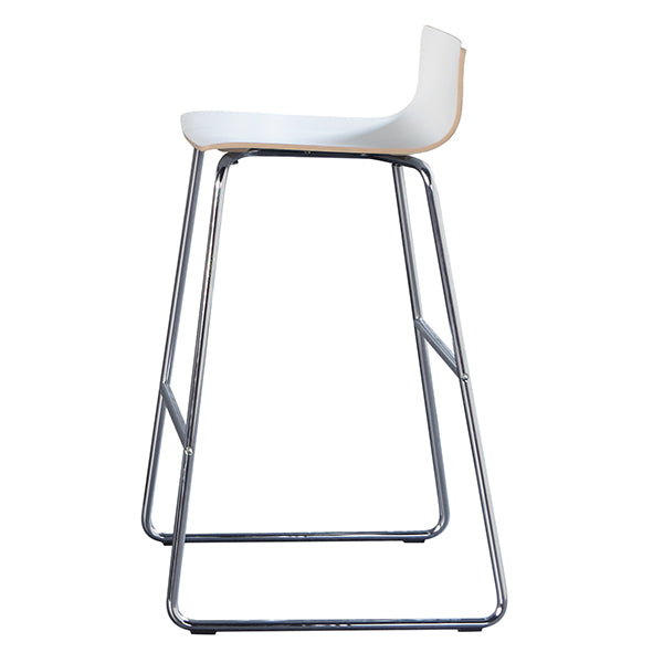Barstol Cafe VII Hvid laminat / Krom