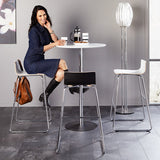 Barstol Cafe VII Hvid laminat / Krom