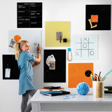 45 x 45 cm. Sort. Glas uge tavle Engelsk