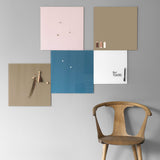 45 x 45 cm. Beige Magnetisk Glastavle