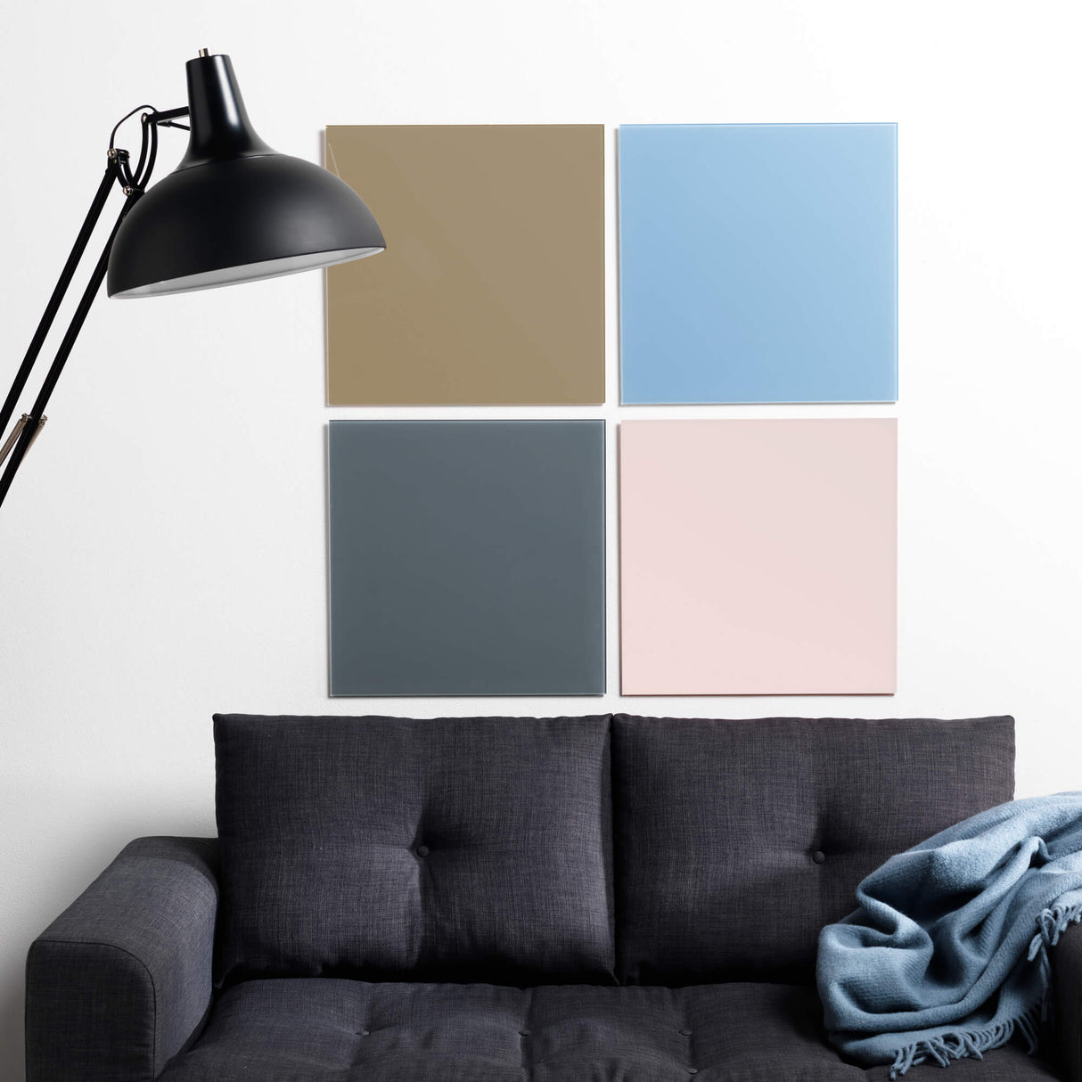 45 x 45 cm. Beige Magnetisk Glastavle