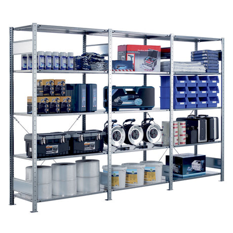 Startsektion Boltless lagerreol, rygkryds 3000x1000x300 150 kg/hylde – image 3