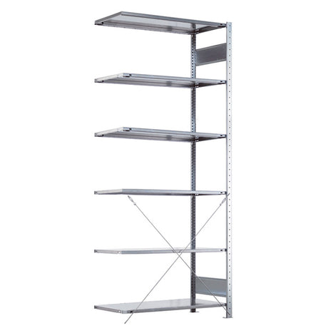 Schulte Lagertechnik Følgesektion Boltless lagerreol, rygkryds 2500x1300x600 150 kg/hylde (billede 2)