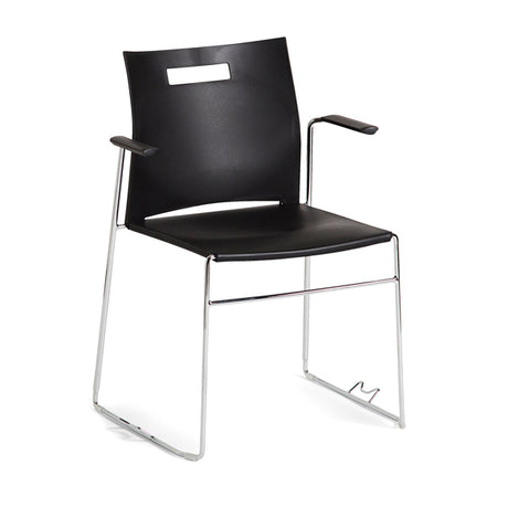 Stol Unite Sort, med armlæn