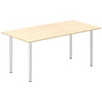 Ergoff Skrivebord DNA, Birk 1600x800 mm I-ben/Alugrå – Skriveborde (billede 1)