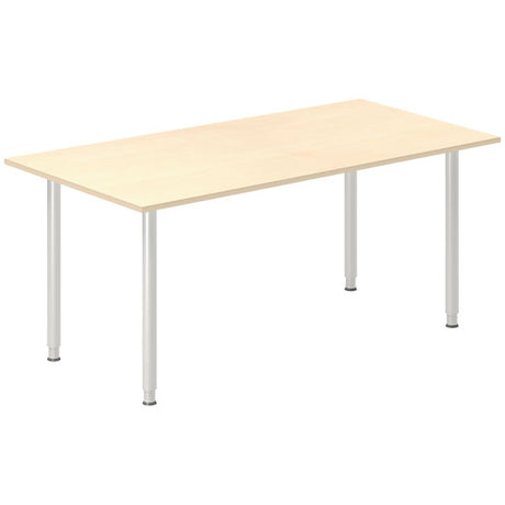 Ergoff Skrivebord DNA, Birk 1600x800 mm I-ben/Alugrå – Skriveborde (billede 1)