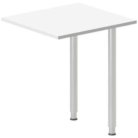 Ergoff Skrivebord, tilbyg DNA Hvid 600x600mm I-ben Alugrå – Skrivebordstilbyg (billede 1)