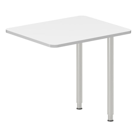 Skrivebord, tilbyg DNA Hvid 800x600mm I-ben Alugrå