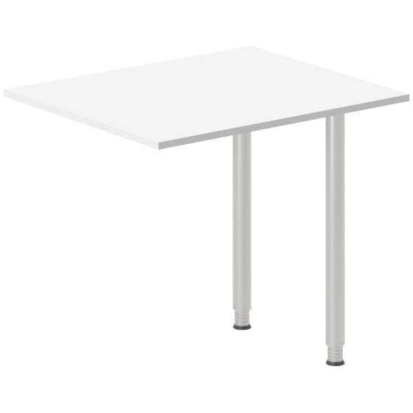 Skrivebord, tilbyg DNA Hvid 800x600mm I-ben Alugrå – image 1