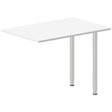 Ergoff Skrivebord, tilbyg DNA Hvid 1000x600mm I-ben Alugrå – Skrivebordstilbyg (billede 1)