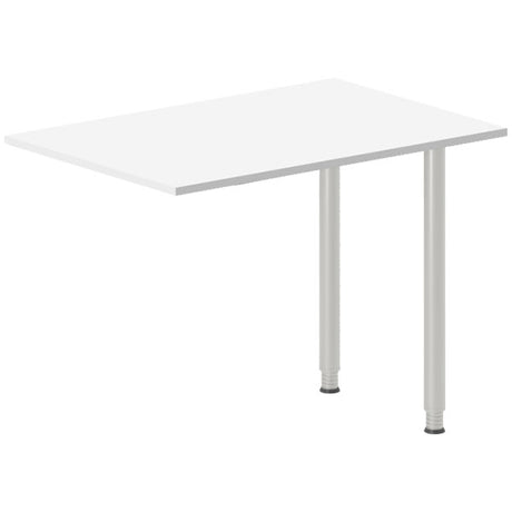Ergoff Skrivebord, tilbyg DNA Hvid 1000x600mm I-ben Alugrå – Skrivebordstilbyg (billede 1)