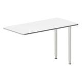 Skrivebord, tilbyg DNA Hvid 1200x600mm I-ben Alugrå