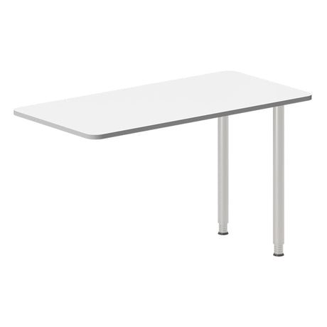 Skrivebord, tilbyg DNA Hvid 1200x600mm I-ben Alugrå