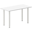 Ergoff Skrivebord, tilbyg DNA Hvid 1200x600mm I-ben Alugrå – Skrivebordstilbyg (billede 1)