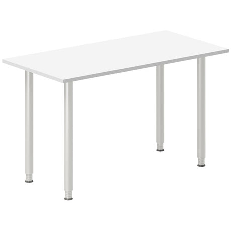 Ergoff Skrivebord, tilbyg DNA Hvid 1200x600mm I-ben Alugrå – Skrivebordstilbyg (billede 1)