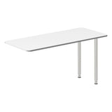 Skrivebord, tilbyg DNA Hvid 1400x600mm I-ben Alugrå