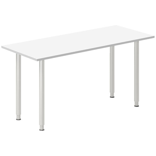 Ergoff Skrivebord, tilbyg DNA Hvid 1400x600mm I-ben Alugrå – Skrivebordstilbyg (billede 1)