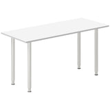 Ergoff Skrivebord, tilbyg DNA Hvid 1400x600mm I-ben Alugrå – Skrivebordstilbyg (billede 1)
