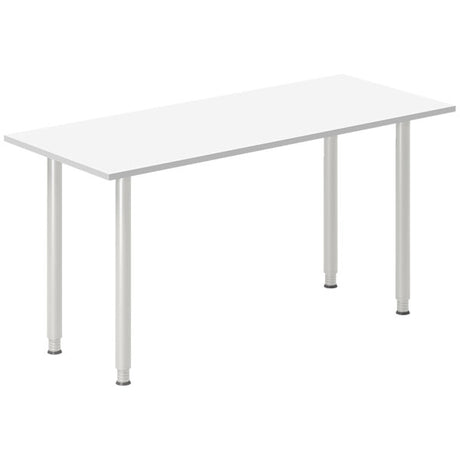 Ergoff Skrivebord, tilbyg DNA Hvid 1400x600mm I-ben Alugrå – Skrivebordstilbyg (billede 1)
