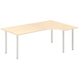 Ergoff Skrivebord DNA, Birk 2000x1200 mm Højre I-ben/Alugrå – Skriveborde (billede 1)