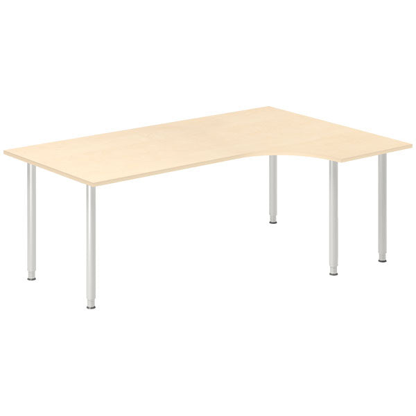Ergoff Skrivebord DNA, Birk 2000x1200 mm Højre I-ben/Alugrå – Skriveborde (billede 1)